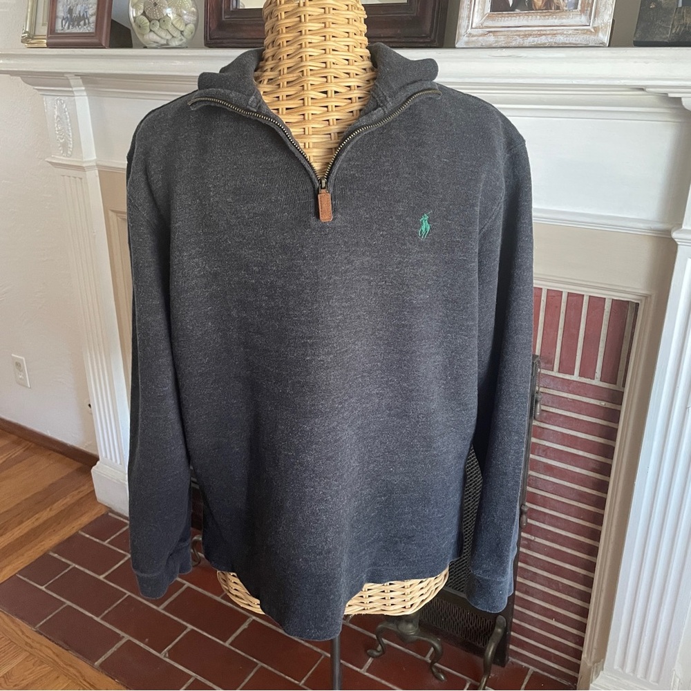Ralph Lauren Polo gray pullover quarter zip sweater M
